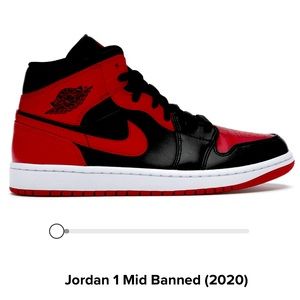 Air Jordan 1 Mid Black Red White 9